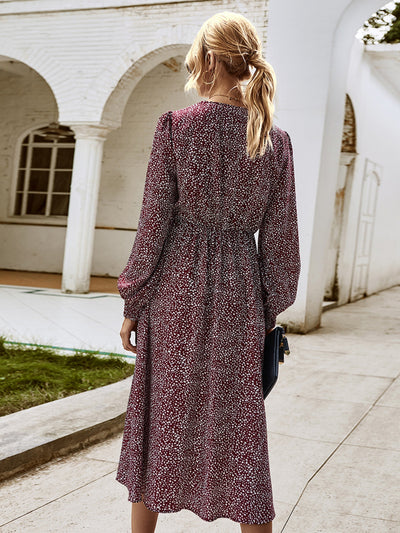 Long Sleeve Elegant Floral Dress