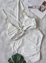 High-waisted Swimsuit Gold Ring Bikini