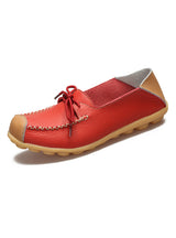 Genuine Leather Women Shoes Flats Loafers Slip