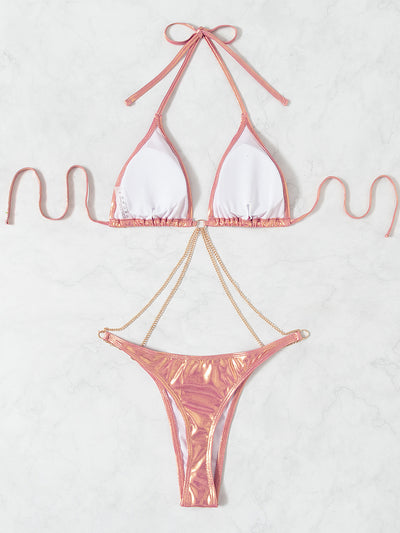 Chain One-piece Tether Sexy Backless Beach Bikini