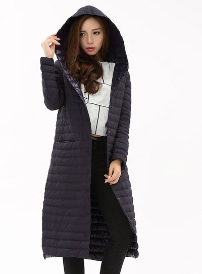 Light Down Jacket Women Long Puffer Coat 