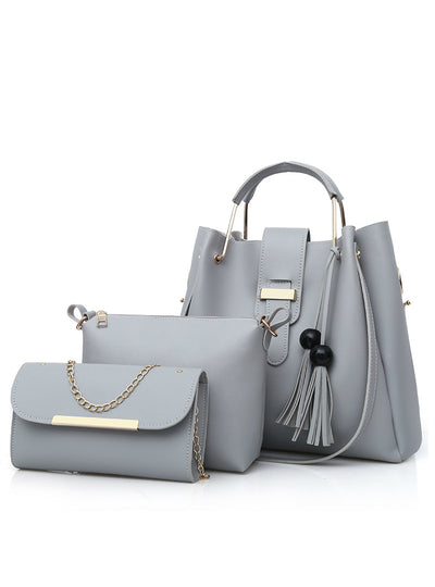 3Pcs/Sets Women Handbags Leather Shoulder Bags