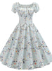 Retro Short Sleeves Printed Dress