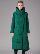 Over-the-knee Long White Duck Down Jacket