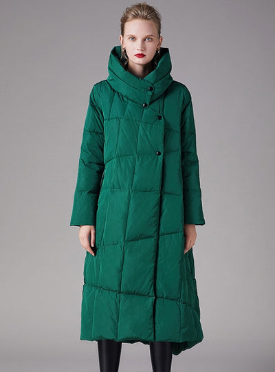 Over-the-knee Long White Duck Down Jacket