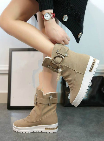 Women's Boots Plus Velvet Swing Shoes Snow Platform 