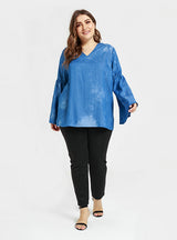 Loose Trumpet Sleeves Thin Jeans Tops