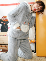 Gray Totoro Cute Cartoon Chinchilla Thickened Flannel