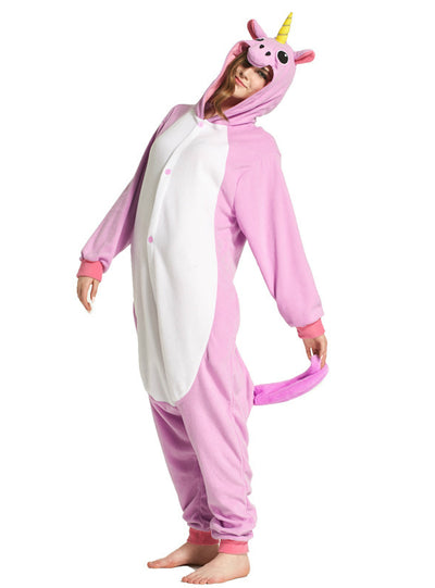 Animal Cartoon Conjoined Pajamas Purple Unicorn