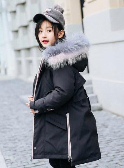 Children Down Coat Outerwear Overcoat Parkas Hooded