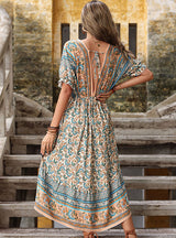 Printed Irregular Bohemian Dress