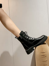 Women's Thick Bottom Zipper Middle Tube Boots