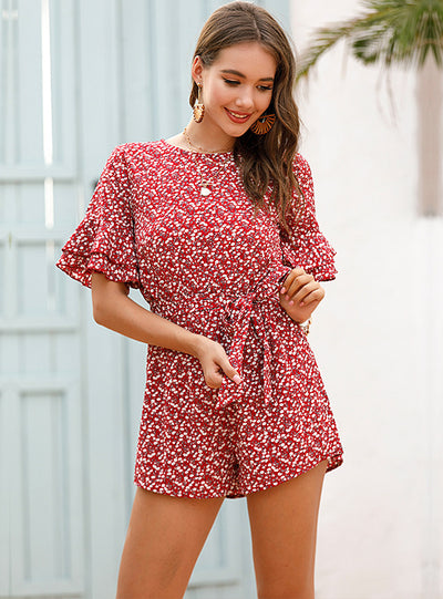 Fashion Short-sleeved Casual Jumpsuit