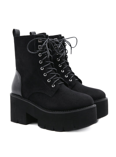Side Zipper Thick-soled Suede Boots Shoes