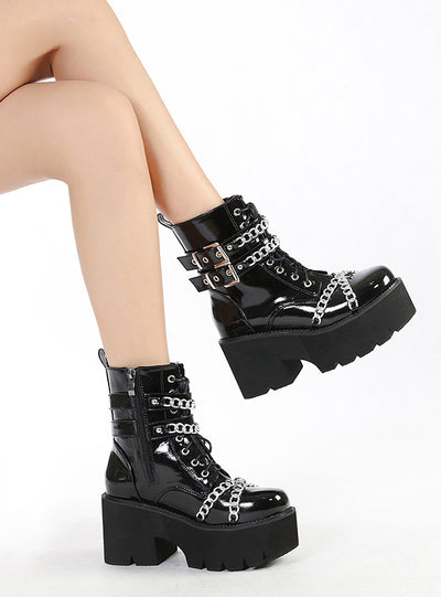 Side Zipper Platform Thick-soled Martin boots