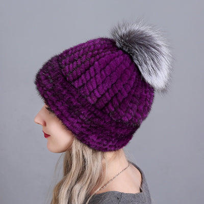 Mink Fur Hats Ladies Thickened Keep Warm