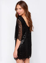 Round Neck Mini Sequined Dress