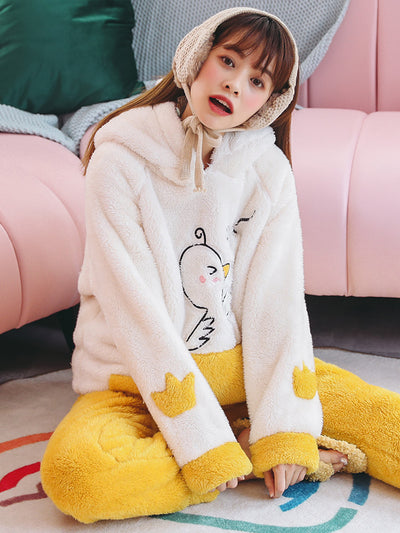 Yellow Rush Duck Thickened Warm Cute Cartoon Flannel