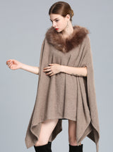 Fox Fur Shawl Cape Loose Pullover Shawl