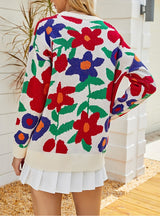 Jacquard Colorful Sunflower Sweater