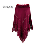 Fringe Collar Beaded Shawl Cloak