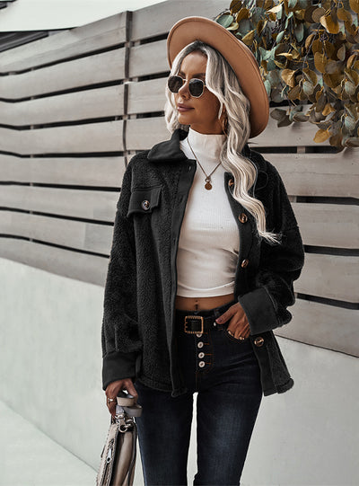 Double Fleece Long Sleeve Coat