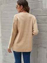 Button Sweater Pocket Cardigan Coat