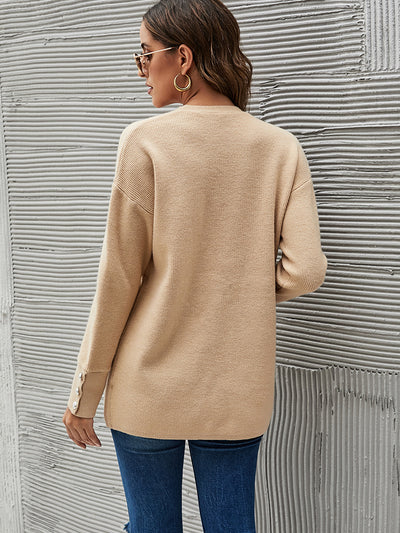 Button Sweater Pocket Cardigan Coat