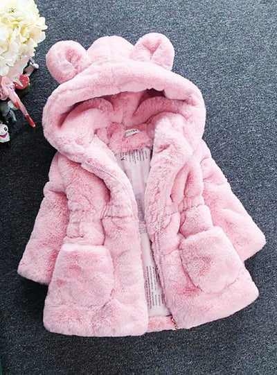 Winter Coat Rabbit Ear Hooded Children Jacket