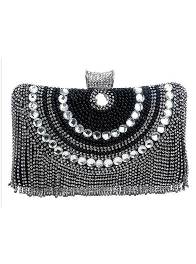 Rhinestones Tassel Clutch Diamonds Beaded Metal Evening Bags