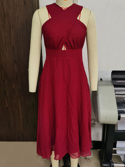 Sexy Backless Chiffon Dress