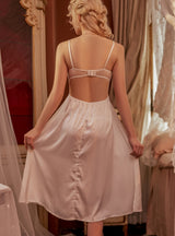 Sexy Backless Steel Rim Perspective Dress