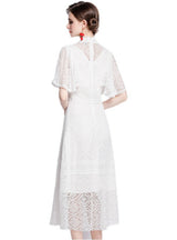 White Lace Banquet Dress