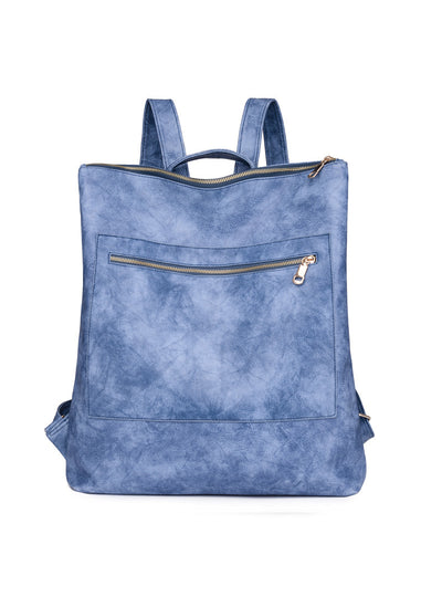 Vertical Zipper Soft-faced Messenger Backpack Bag