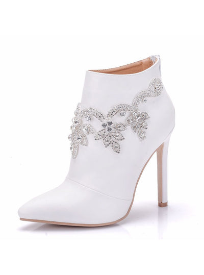 Weddings Pointy Rhinestones Flowers Boots