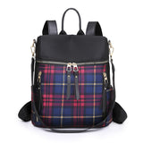 Oxford Cloth Outdoor Travel Plaid Small Backpack