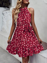 Halter Polka-dot Casual Dress