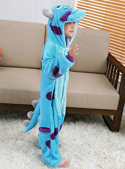 Children's Onesie Cosplay Blue Cow Animal 