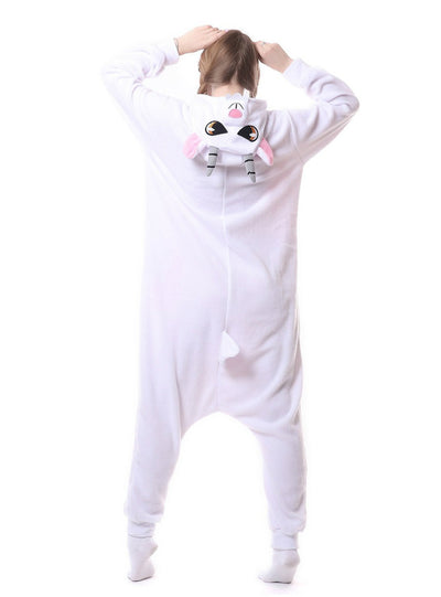 Flannel White Pink Goat Pajama Animal Sleepwear