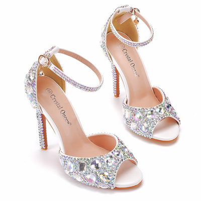 11cm Fish Mouth Rhinestone High-heeled Sandals