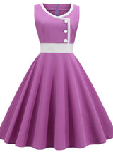 Sleeveless Slim Retro Round Neck Dress