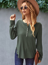 Long Sleeve Solid Color T-shirt