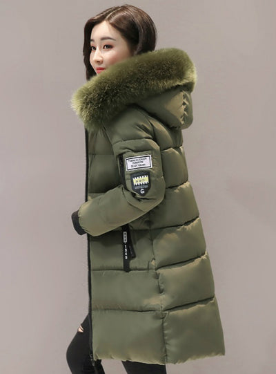 Parka Women Winter Coats Long Cotton Casual Fur 