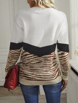 Leisure Vacation Splicing Sweater Top