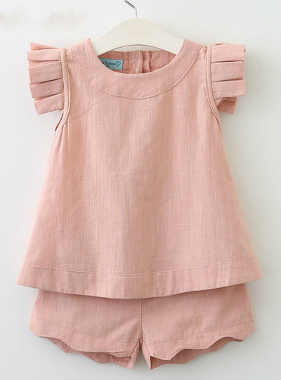 Spring&Summer O-Neck Solid Kids Clothing 