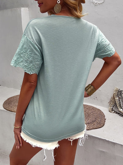 Lace Stitching Casual Shirt T-shirt