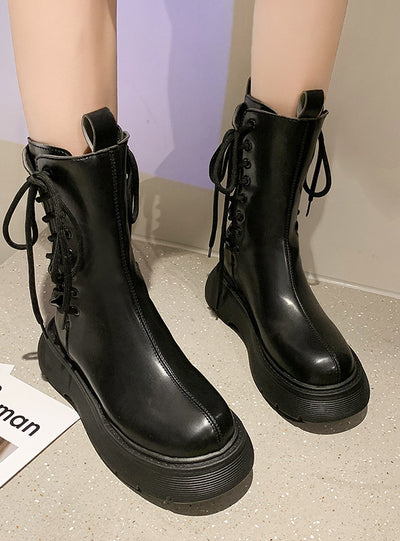 Women Lace Up Fashion Booties