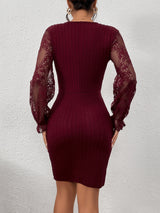 Fashion Lace Stitching Dress