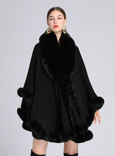 Woman Cape Size Knitted Cardigan Loose Coat