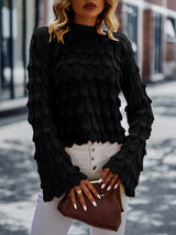 Women Horn Long Sleeve Sweater